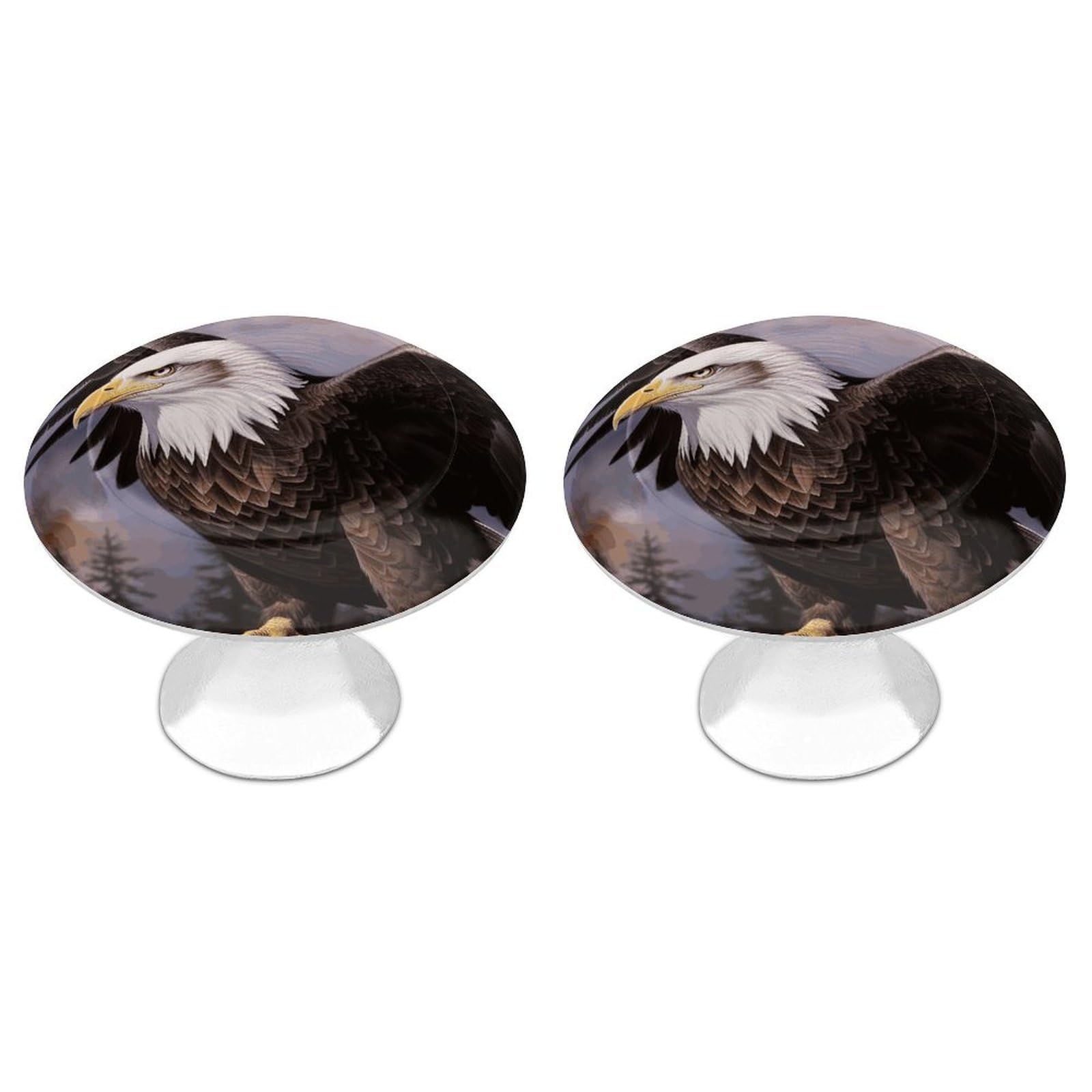 Vstadank Style Bald Eagle Drawer Knob Round Dresser Sturdy Drawer Pulls With Mounting Screws Kitchen Stainless Steel Modern Decorative Handles For Cupboard Closet Bathroom