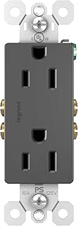 Legrand radiant 885BKCC12 15 Amp Decorator Duplex Outlet, Side Wire or Push Wire, Black (1 Count)