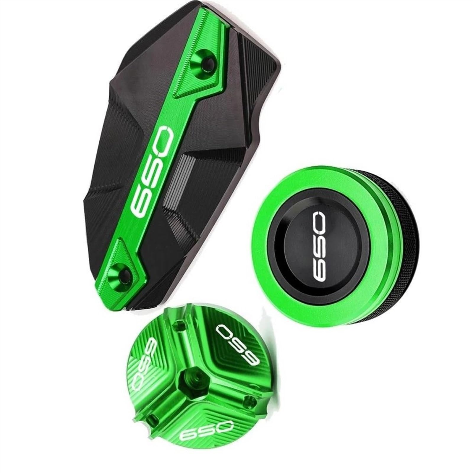 Motorradzubehör Für Kawasaki Z650 Z 650 2017 2018 2019 2020 2021 2022 2023 2024 Motorrad Hinten Vorne Brems Flüssigkeit Reservoir Kappe Öl Füllstoff Stecker(Green)