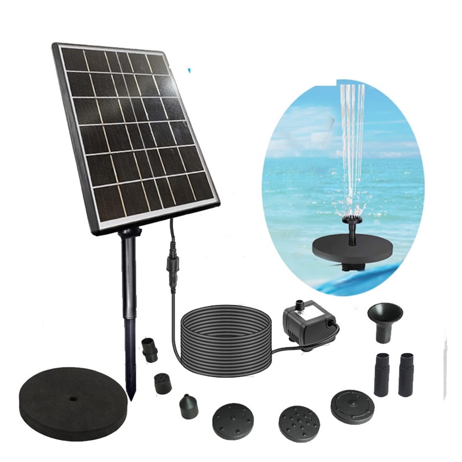 Joliane 5W Split Fountain 2.5W/5W Solar Fountain Pump Mini Solar Powered Fountain Floating Water Outdoor Bird Bath For Bird Bath Pond Garden Decoration(5W Split Fountain)