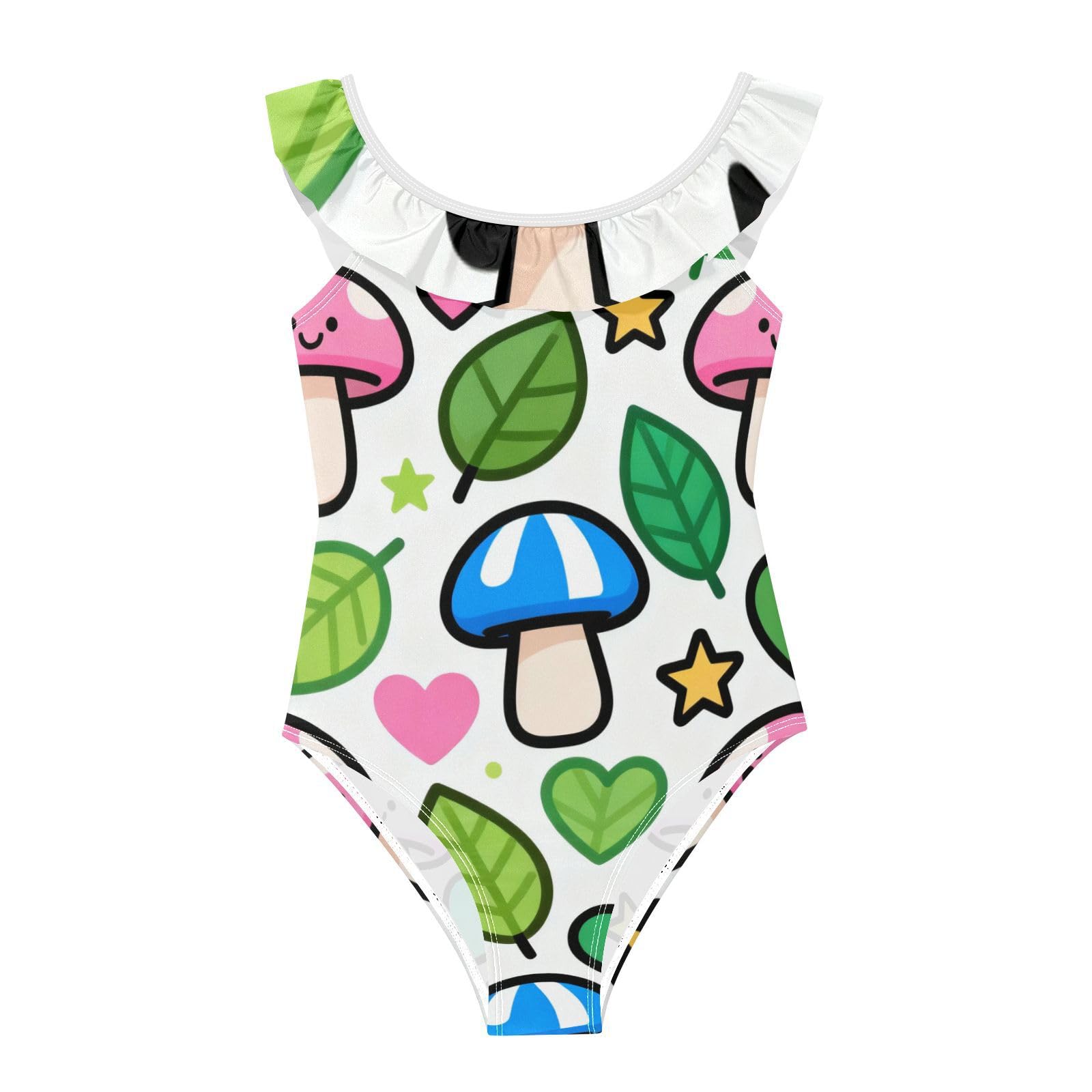 Traje de baño para niñas de 3 a 6 años de hongo colorido para verano 7