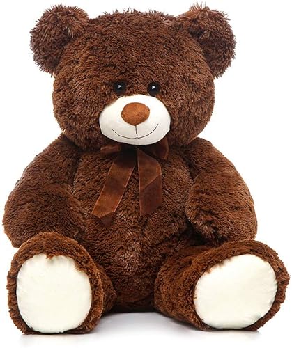 Toys Studio - Adorable oso de peluche gigante, de 36pulgadas, color marrón oscuro, felpa suave, para novias y niñas