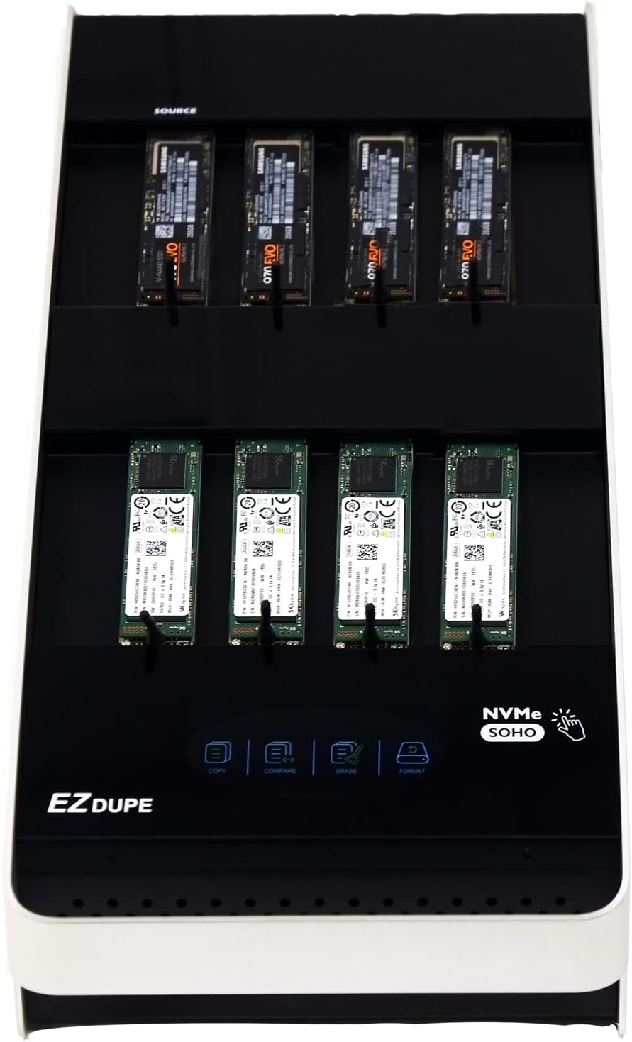 EZ DUPE SOHO Touch M.2 NVMe MKII Duplicator - 1 to 7 Cloner & Wiper for M2 (PCIe NVMe) & M.2 SATA NGFF AHCI B-Key M-Key B+M Key (SOHO Series)