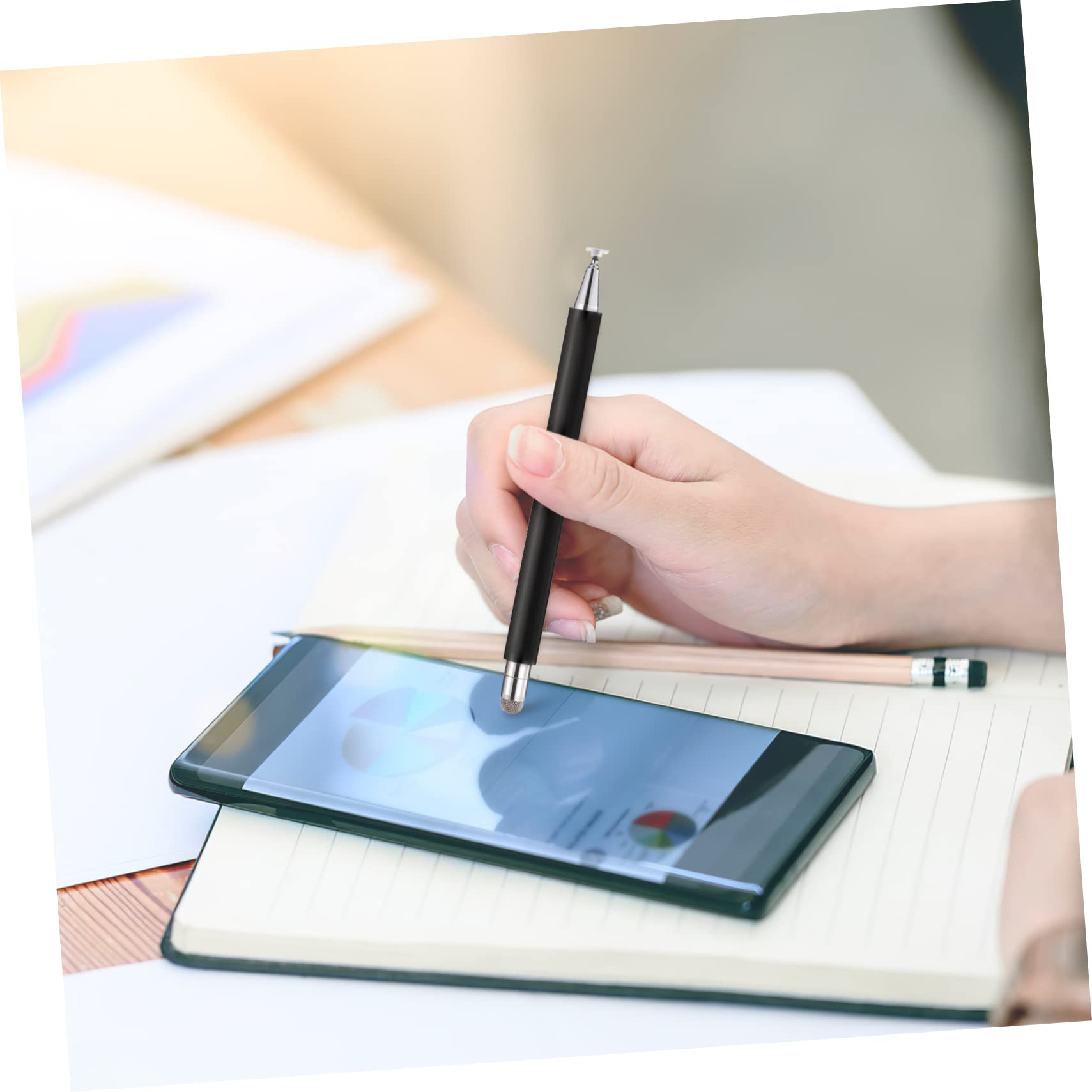 WOONEKY 10 Piezas Lápiz Óptico Capacitivo De Sensibilidad Bolígrafos De Pantalla Táctil Bolígrafos De Puntas Reemplazables Lápiz para I-Pad Almohadilla Cobrable Androide Acero Inoxidable