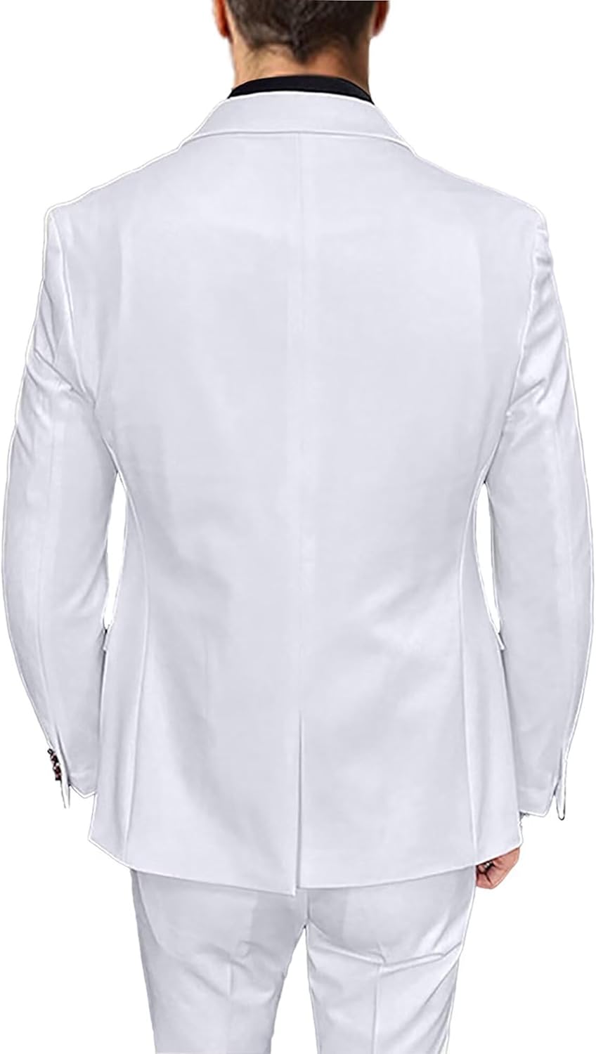 Men's 2 Piece Short Suits Set Blazer Short Pants Slim Fit Casual Mens Summer Suit - Image 2