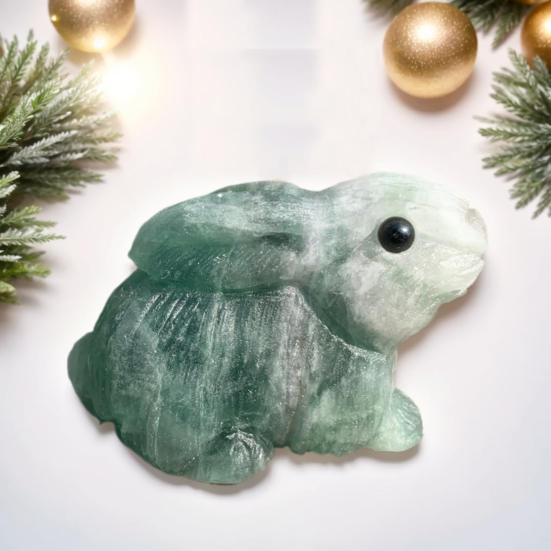 1.9”Crystal Rabbit Sculpture Statue Crafts Healing Reiki Pocket Gemstone Figurines Animal Collectible Home Decor