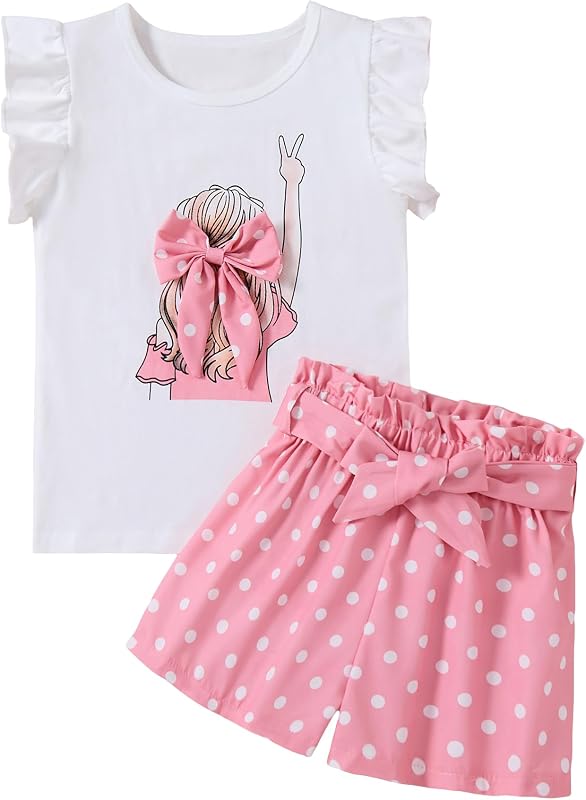 Girls Summer Outfits Cute Sleeveless Top High Waisted Short Sets with Pockets Teen Girl Clothes Size 6-14 T