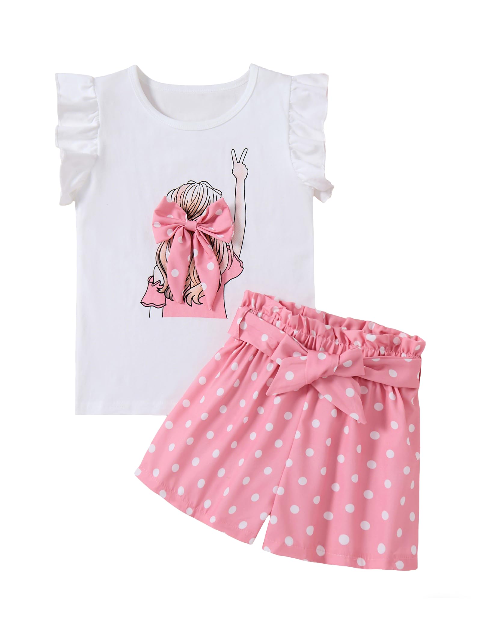 Girls Summer Outfits Cute Sleeveless Top High Waisted Short Sets with Pockets Teen Girl Clothes Size 6-14 T