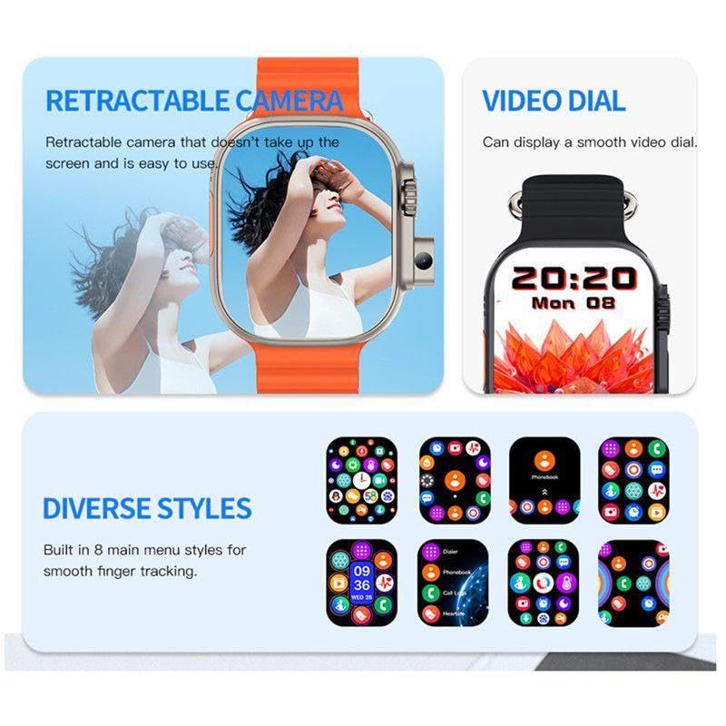 Image of SE HUB smartwatch 7-in-1 with SIM Card, HD Camera, 8 Gb Ram & 64 Gb Storage | Fitness Tracker, Bluetooth Calling, Heart Rate Monitor, Music & More | Ultimate Watch for Daily Use & Gifting (Silver)