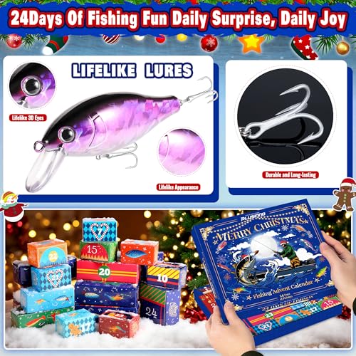 PLUSINNO Fishing Advent Calendar 2026, 24 Days Fishing Lure Gift for Men - image 3