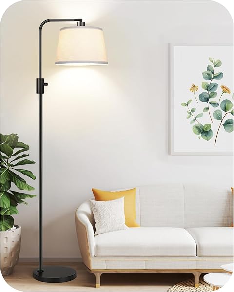 Nintiue Lampadaire Arc 165cm Moderne lampe sur pied de salon variateur | 1000lm ampoule LED incluse, Gradation rotative de 0 à 100 %, avec abat-jour beige, lampadaire sur pied salon pour chambre