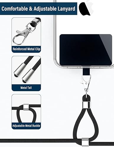 Miniatura 2 de Cordón universal para teléfono celular, cordón cruzado con correa ajustable de nailon para el cuello, compatible con todos los teléfonos celulares