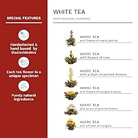 Vista 3 de Creano Juego de regalo de té floreciente - Té blanco – 6 Té floreciente con tetera de vidrio de 17 oz