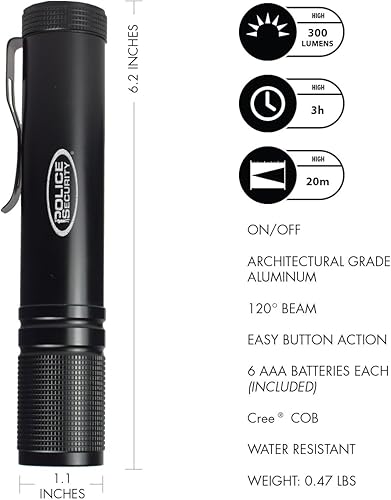 Miniatura 2 de Police Security Radar 2.0 COB Ultra brillante 350 Lumen LED EDC linterna táctica