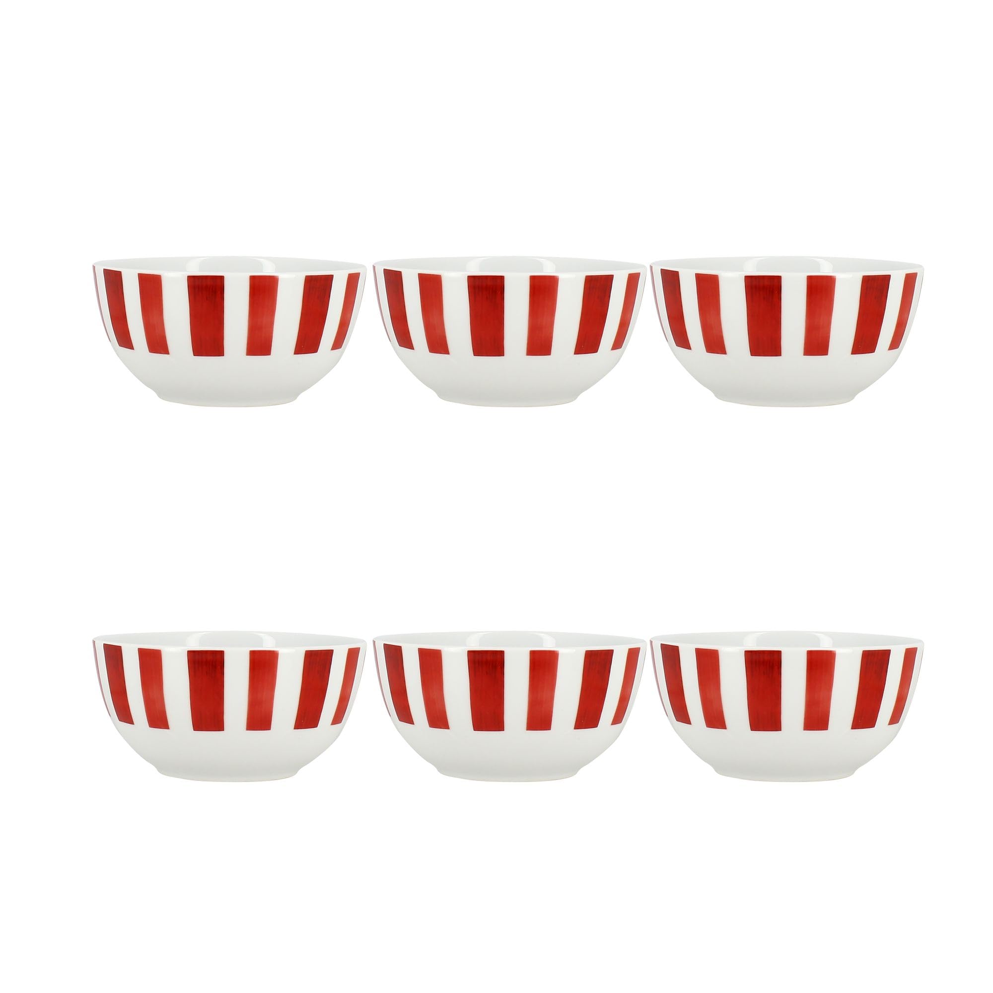 NOVASTYL - Lot 6 bols cocorico 45cl en porcelaine rouge et blanc - 2414183