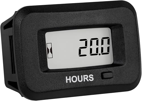 Runleader Digital LCD Hour Meter,AC/DC 5V to 277V for Lawn Mower Generator Motorcycle Golf Cart Forklift Scrubber Machine etc.