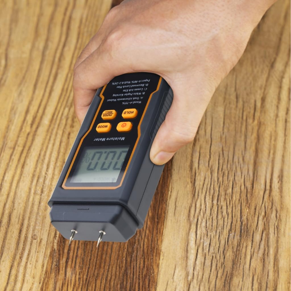 Handheld Wood Moisture Tester Meter with Backlight Digital Moisture Detector
