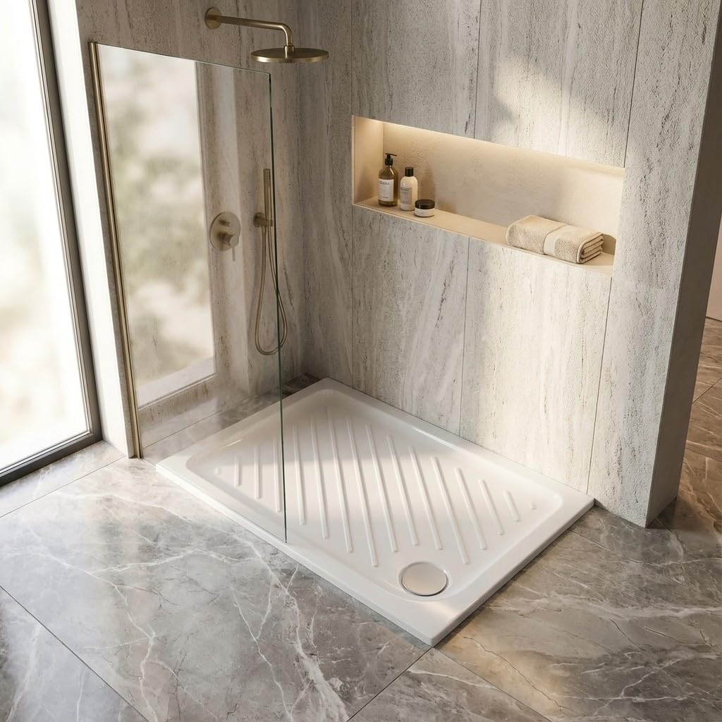 Piatto doccia rettangolare 70x90 cm in ceramica antiscivolo - Gemma 2 | Dolomite