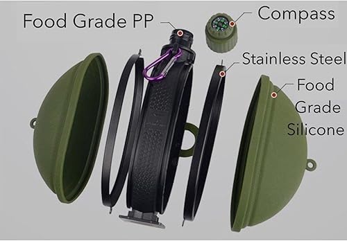 Miniatura 2 de Botella de agua plegable de 16.9 fl oz, de silicona reutilizable, plegable, a prueba de fugas, botellas de agua portátiles para viajes al aire