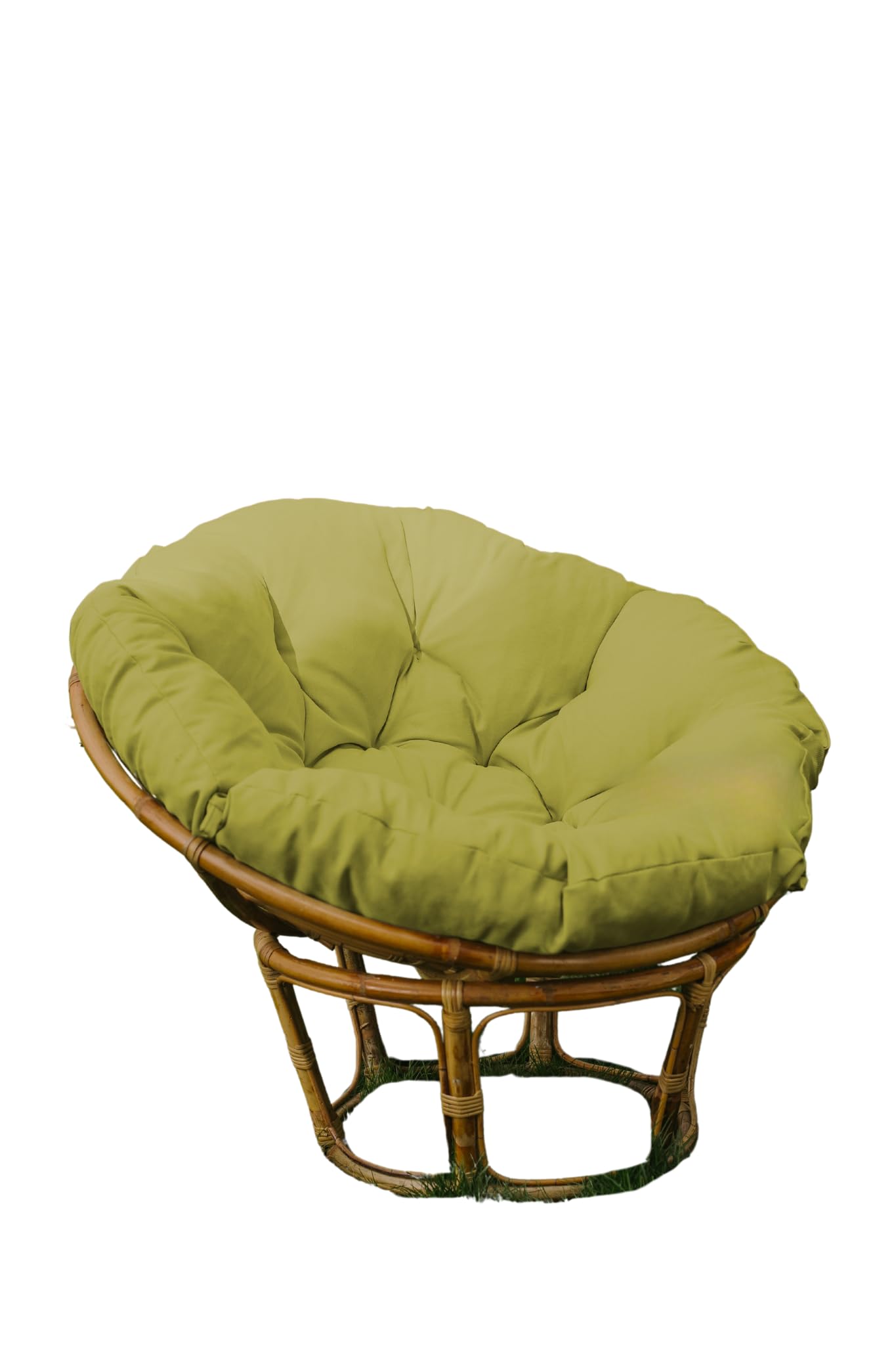 chilly pilley Coussin Rond pour Papasan Coussin De Fauteuil Jardin Coussin De Siège Matelassé avec Boucles (100cm, Vert)