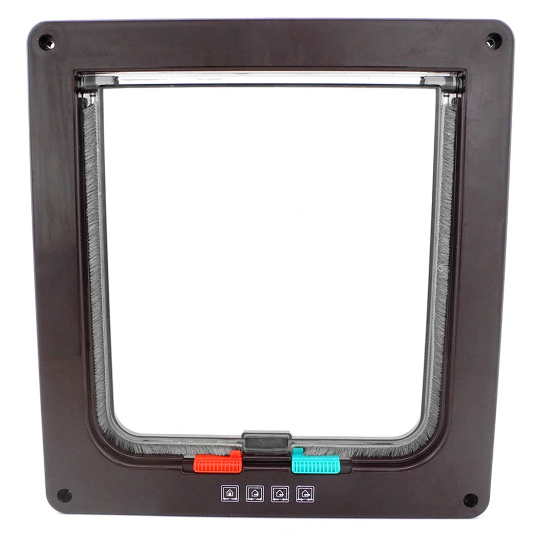 Xiaoyu 4-Way Locking Pet Door - Medium Size, White, For Interior Doors (Cat Or Small Dog)