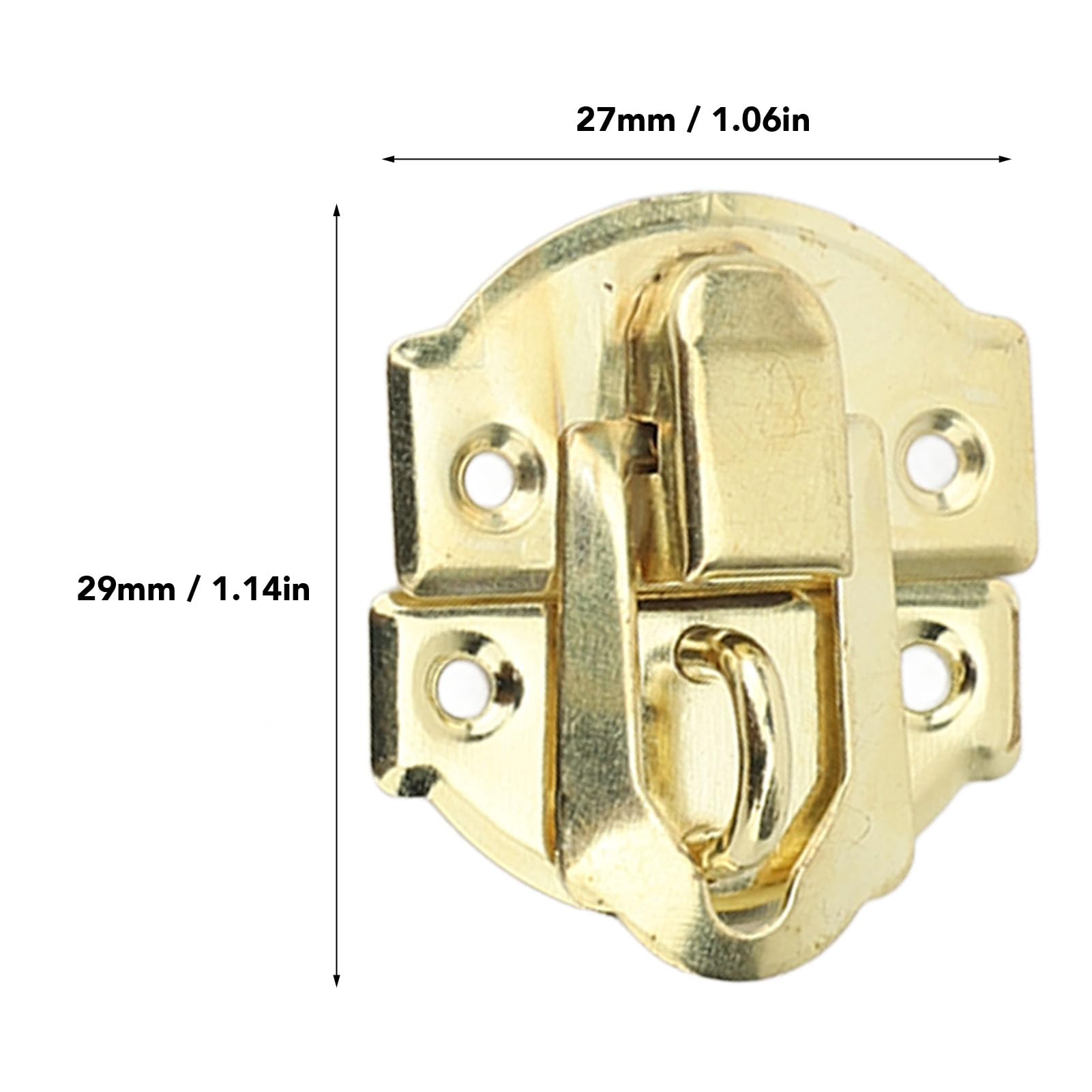 Mini Vintage Box Hasp Latch Lock Set with Screws, Antique Embossing Decorative Brass Hasp Clasp Antique Clasp Hasps for Jewelry Wooden Boxes and Crafts (Yellow)