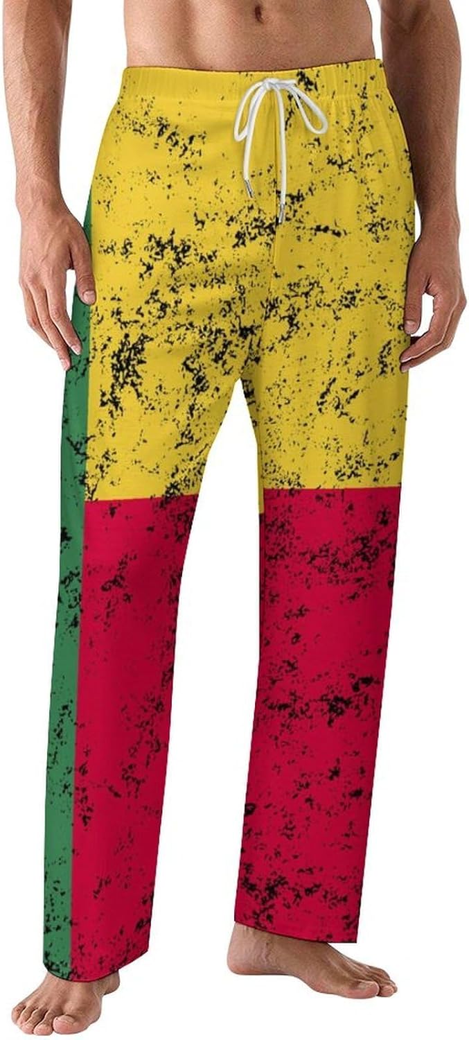 Romanian Flag Men's Pajama Pants Bottoms Sleep Lounge PJ Pants,