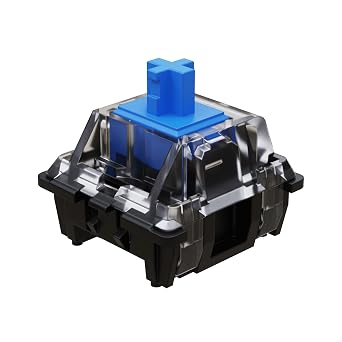Gateron KS-15 Optical Switches for MX Mechanical Gaming Keyboard | 55g Force | Tactile| Clear Top RGB Switches for Backlit Keyboard | 90 PCS, Blue