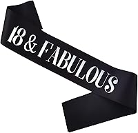 Vista 7 de Banda de cumpleaños de 50 y fabulosa, lámina plateada de satén negro del '50 y fabuloso para hombres o mujeres, decoraciones de fiesta de cumpleaños