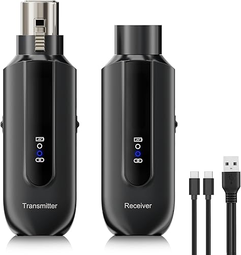 Receptor transmisor de micrófono inalámbrico de 2.4 GHz: sistema de transmisión inalámbrica XLR enchufable - 48V Phantom Power para micrófono