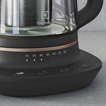 Electrolux E7GK1-8BP Explore 7 Glass Kettle | 1.7L Capacity, Teapot Basket, Adjustable Temperature, Keeping Warm, Glass Body | For Tea, Coffee and Hot Drinks