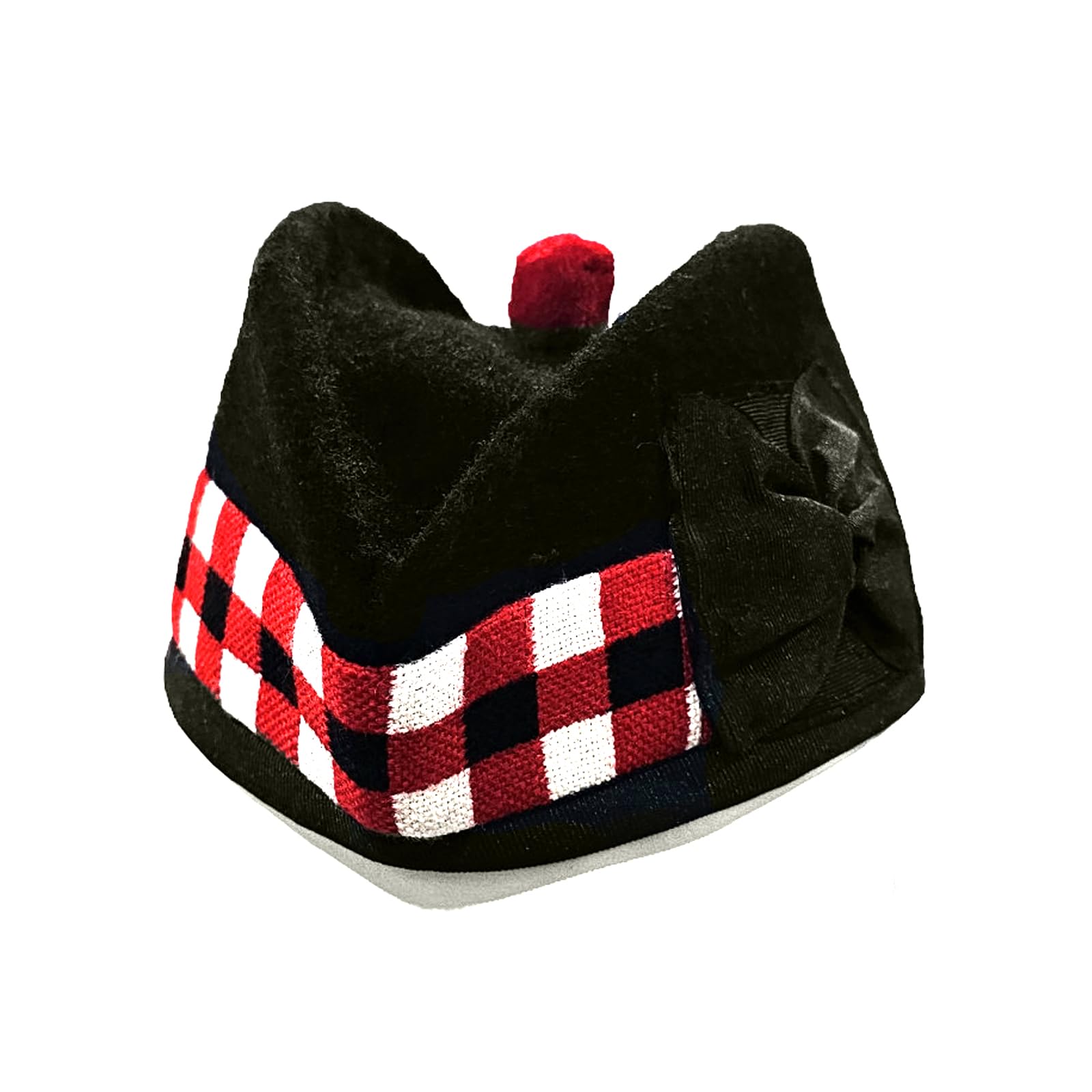 Tartancity Men's Triple Diced(Red-Black-White) Scottish Piper Hats - Triple Diced Glengarry Cap Scottish Balmoral Kilt Beret - Red, Black, White - 100% Wool (Uk, Numeric, 7, )