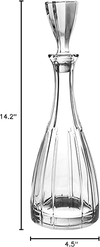 Miniatura 2 de Barski - Cristal de calidad europea- Cristal - Decantador de vino - 28 oz. - con diseño clásico de rayas transparentes - Hecho en Europa
