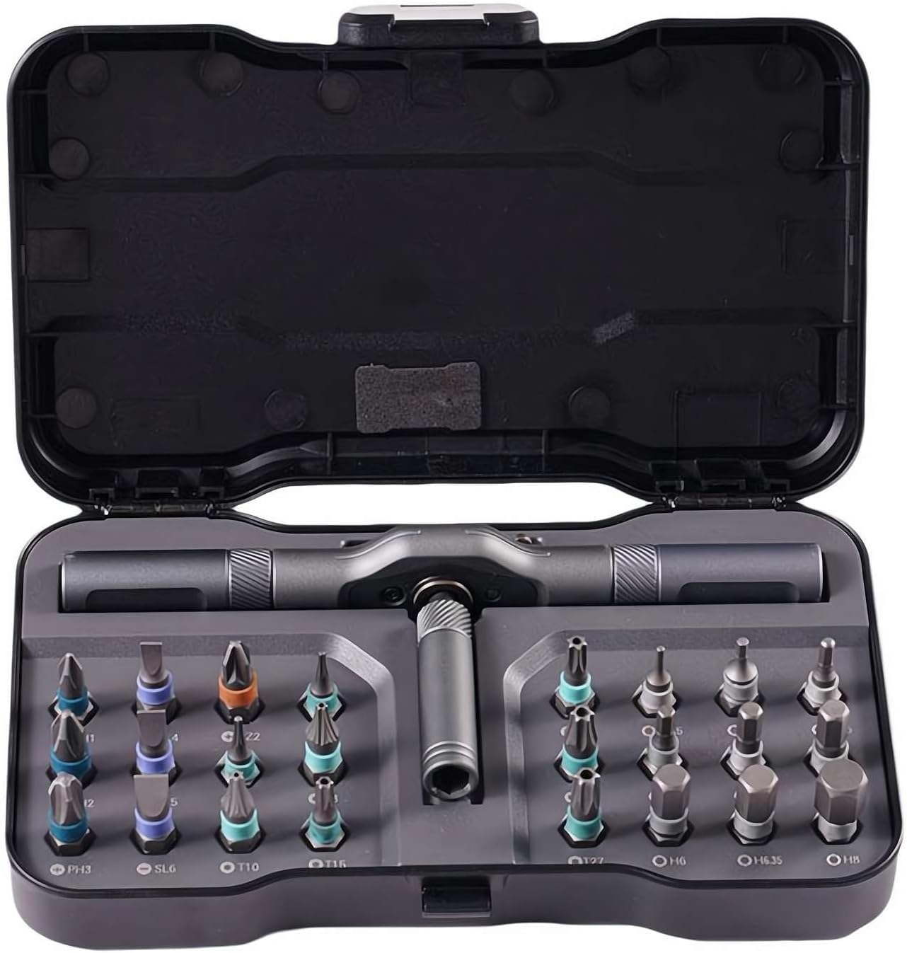 Tlingmeixian 24 In 1 Multi Bit Ratchet Wrench Screwdriver Set With Magnetic Screwdriver Bits, Detachable T Ratchet Handle-Xian