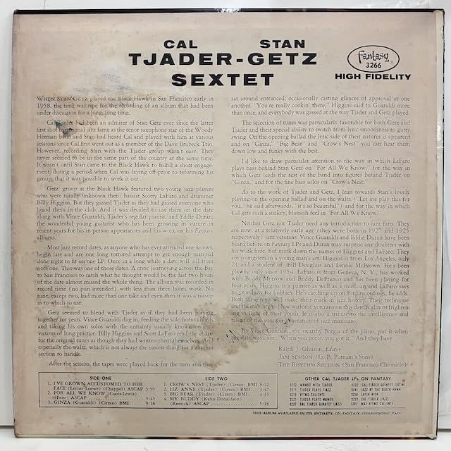 Amazon.co.jp: ○LP Cal Tjader Stan Getz/Cal Tjader Stan Getz