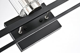 Edvivi 3-Light Bathroom Light Fixtures, Black Bathroom Wall Lights, Modern Bathroom Vanity Light with Beveled Clear Glass Shades, Bathroom Wall Lamp for Mirror Kitchen Bedroom Living Room