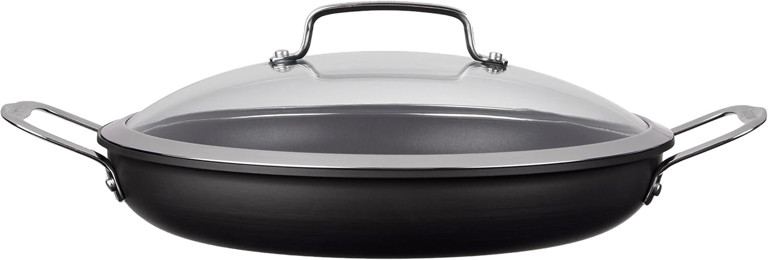 Cuisinart Contour Hard Anodized 12-Inch Everyday Pan with Cover,Black: Chefs Pans: Home & Kitchen