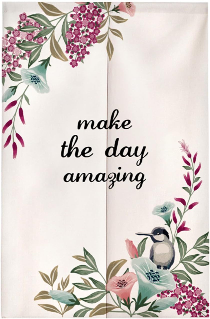 Surwin Japanese Style Door Curtain, Japan Noren Room Divider, Tapestry