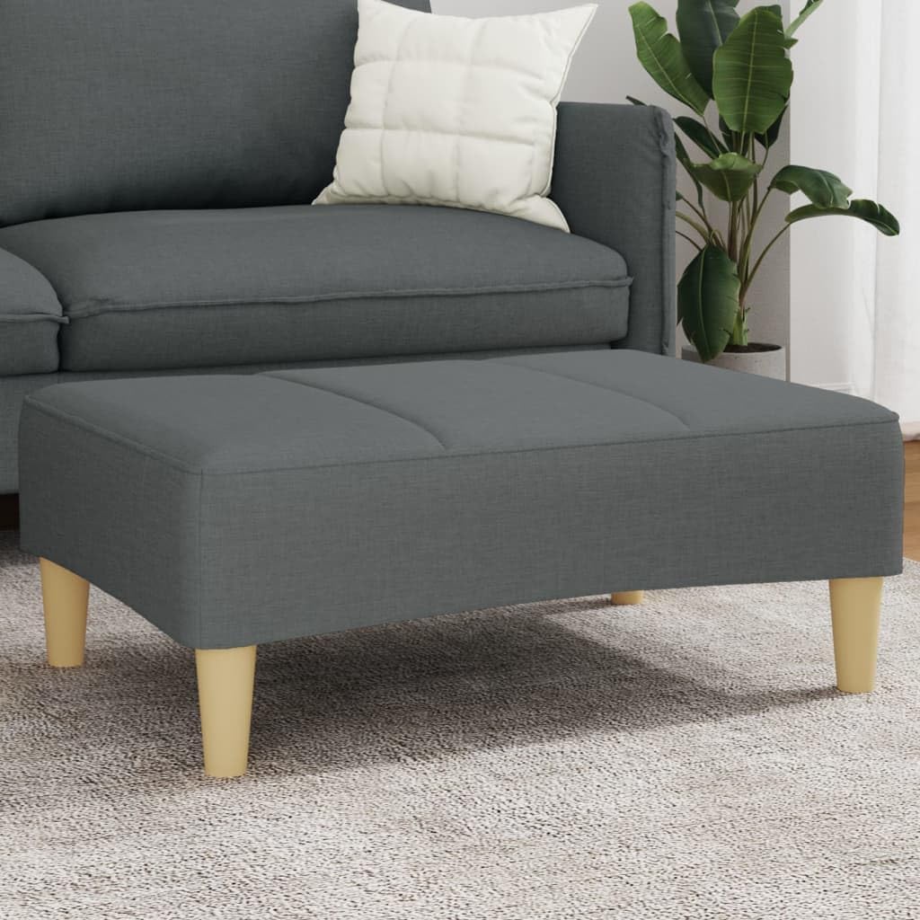 vidaXL Footstool, Sofa Stool with Plywood Frame, Footrest, Ottoman Footstool, Living Room Entryway Hallway Furniture, Dark Gray Fabric