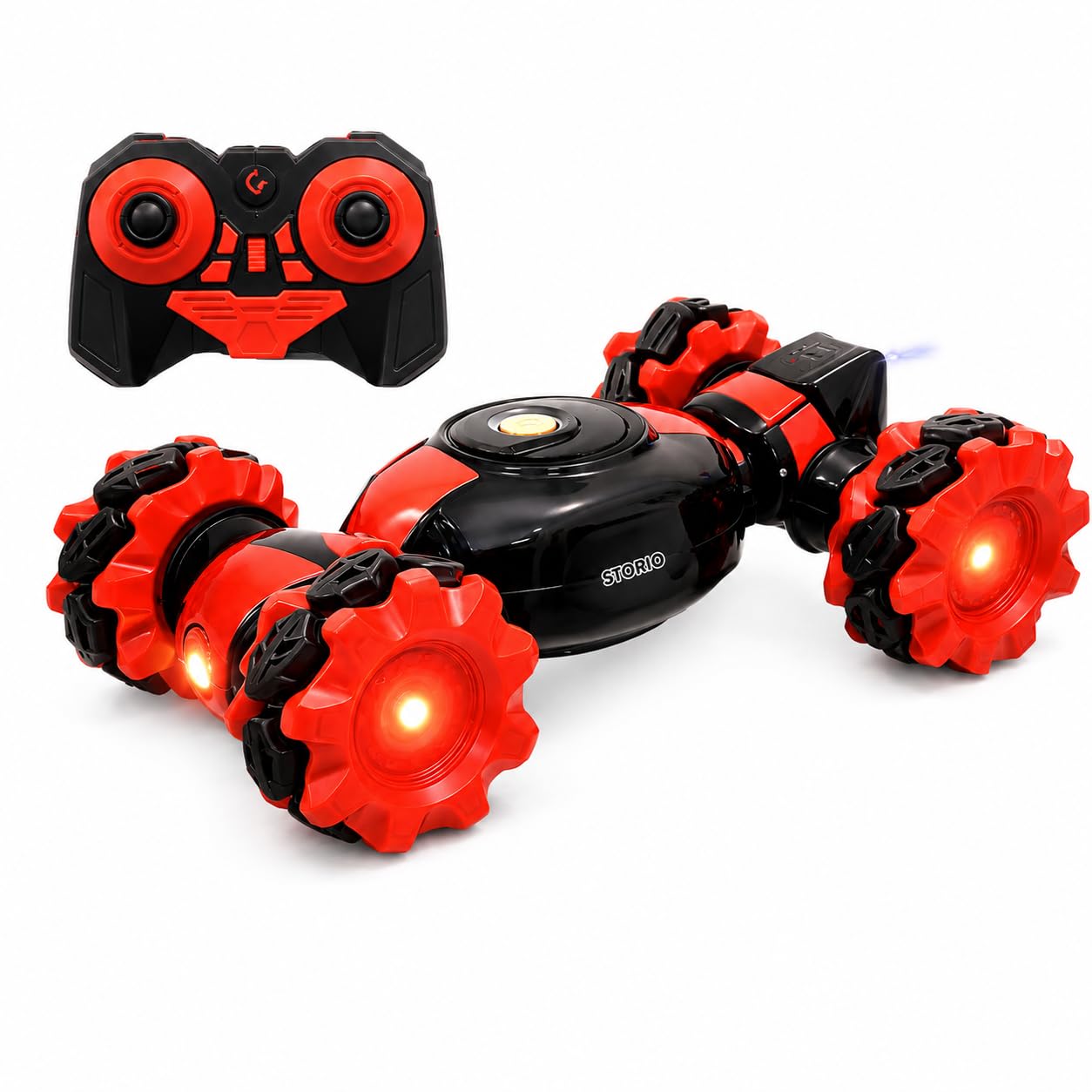 Storio Hand Gesture Sensor RC Stunt Car 4x4WD | Double Sided Rotating Deformation Offroad Remote Control Car with Spray Smoke & LED Lights | 2.4GHz Control Monster Truck Toy for Boys 7–14 Years-image-44