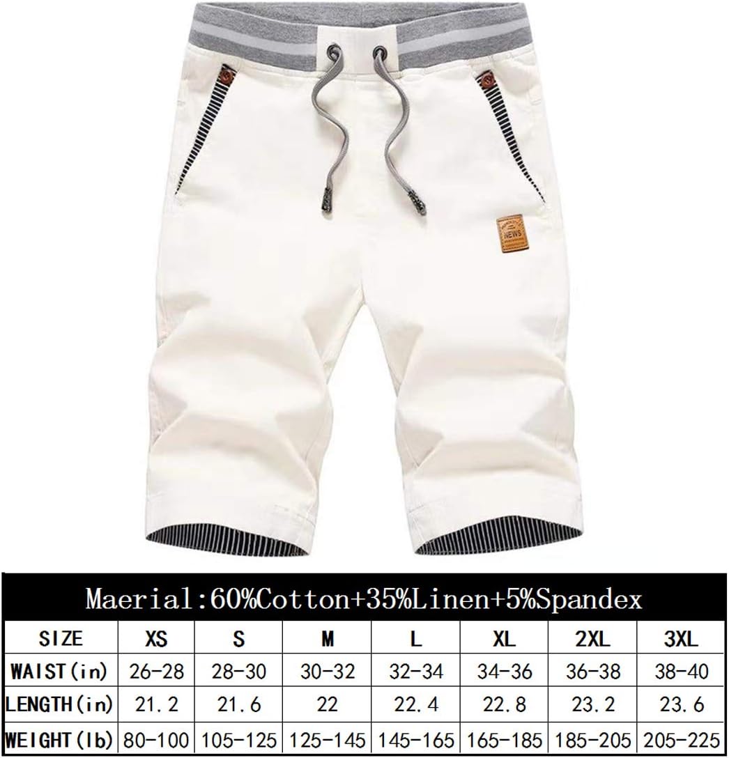 Tansozer Men's Shorts Casual Classic Fit Drawstring Summer Beach Shorts with Elastic Waist and Pockets - Image 2