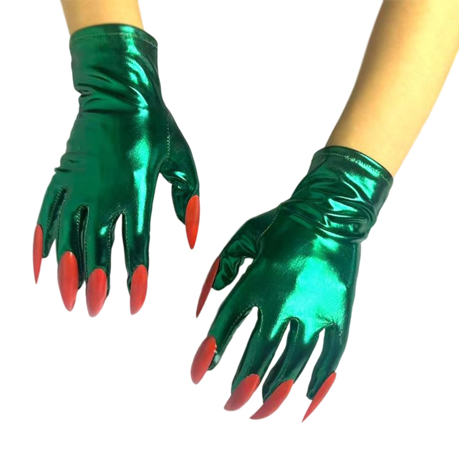 MICFENY 2pack Halloween Gloves Scary Nails Gloves Long Mittens Monsters Wolf Handwear for Evening Attires Essential