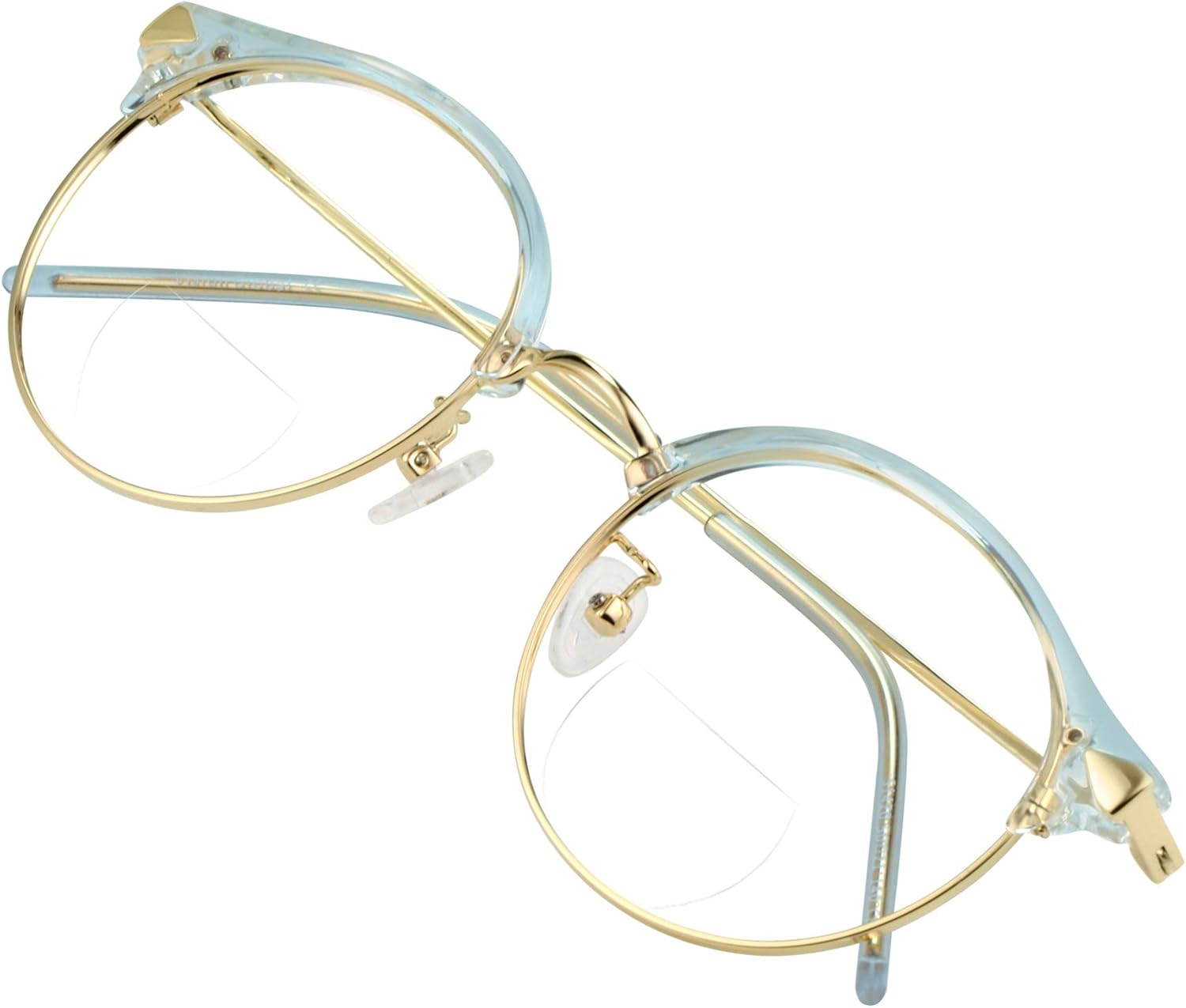 VisionGlobal Bifocal Reading Glasses Blue Light Blocking for Men and Women - Stylish Retro Oval Computer Readers