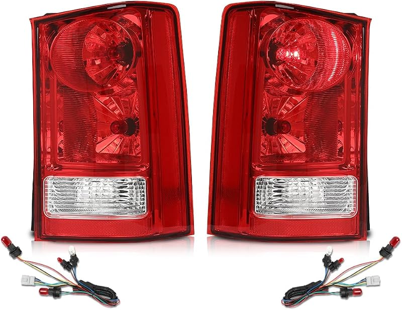 Lanternas traseiras PIT66 para Honda Pilot 4-Door Sport Utility 2009–2015 – Par com lâmpadas e chicote