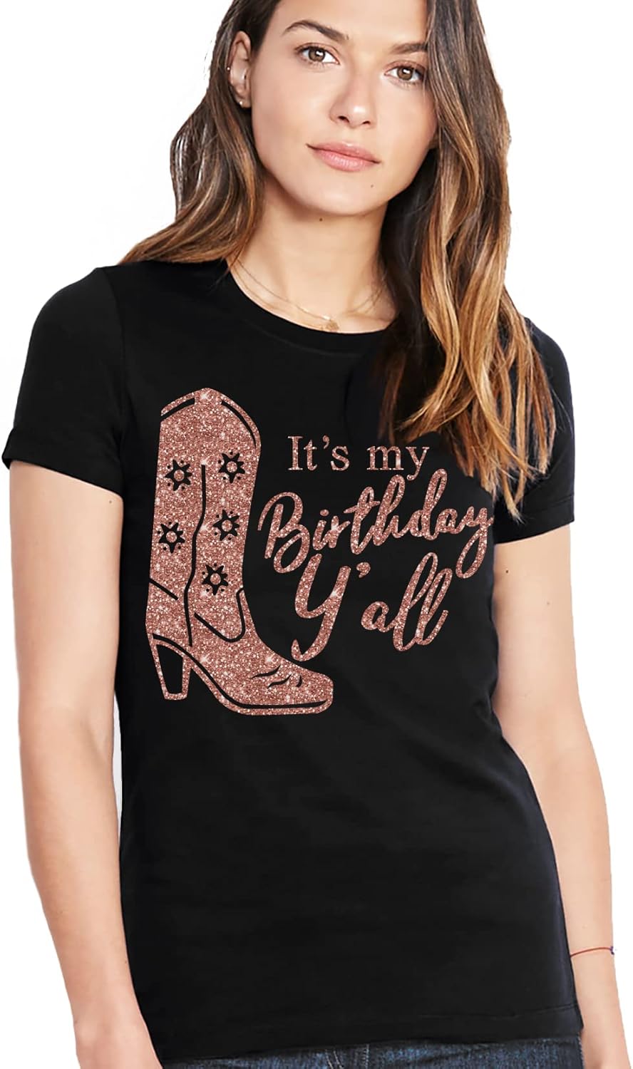 RhinestoneSash Birthday Outfits for Women - Rose Gold Birthday Shirts - Womens Party Favors and Gifts