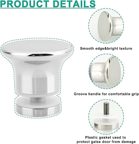 Miniatura 4 de Alise Manija de puerta de cristal para ducha, perilla de puertas correderas de ducha de doble cara, piezas de repuesto de hardware de tracción