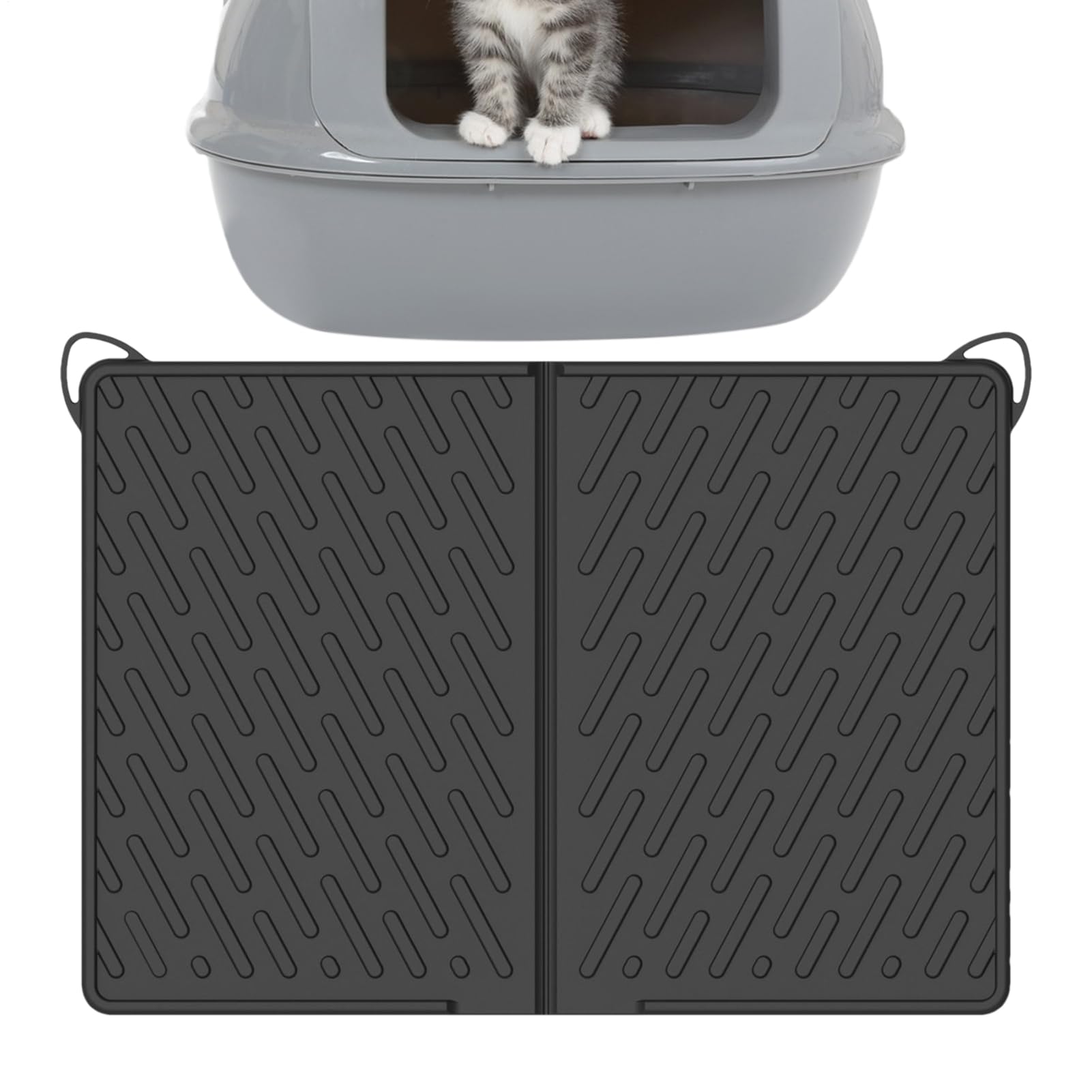 Tapis pour bac à litière de chat 61x43 cm imperméable et résistant aux griffures