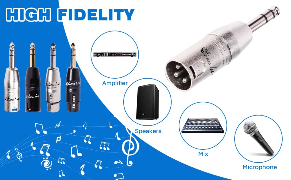 SINUS LIVE 4 Adaptadores XLR macho a TRS 1/4" miniatura 3