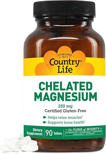 Country Life Magnesio quelado 250mg 90tabletas Country Life Magnesio quelado 250mg 90tabletas