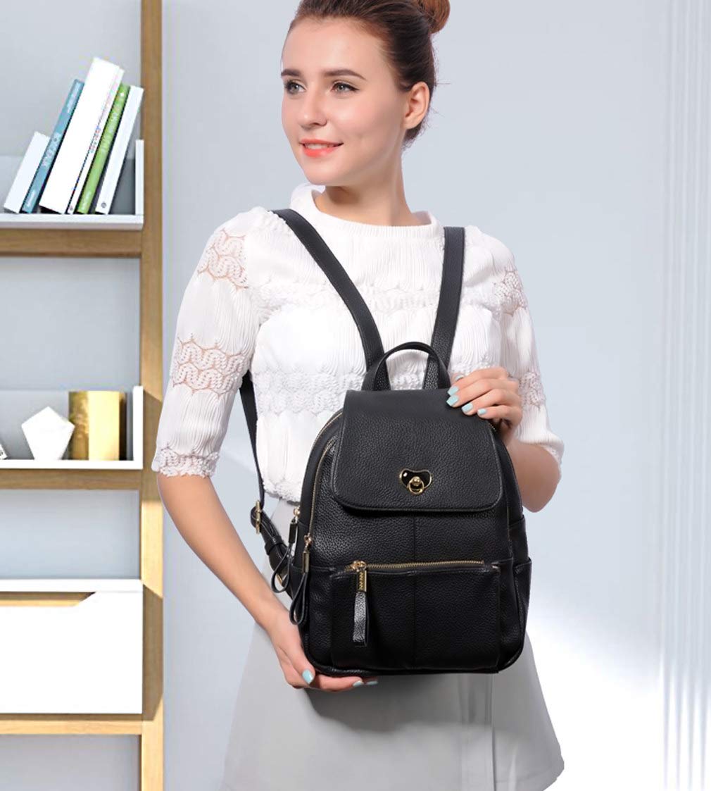 BUKESIYI Mujer Bolsos Mochila Niña Vestir Antirobo Pequeña Casual Bandolera Portatil PU Cuero Piel ES78300